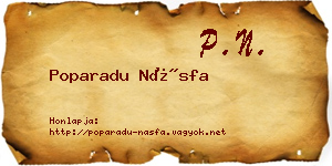 Poparadu Násfa névjegykártya